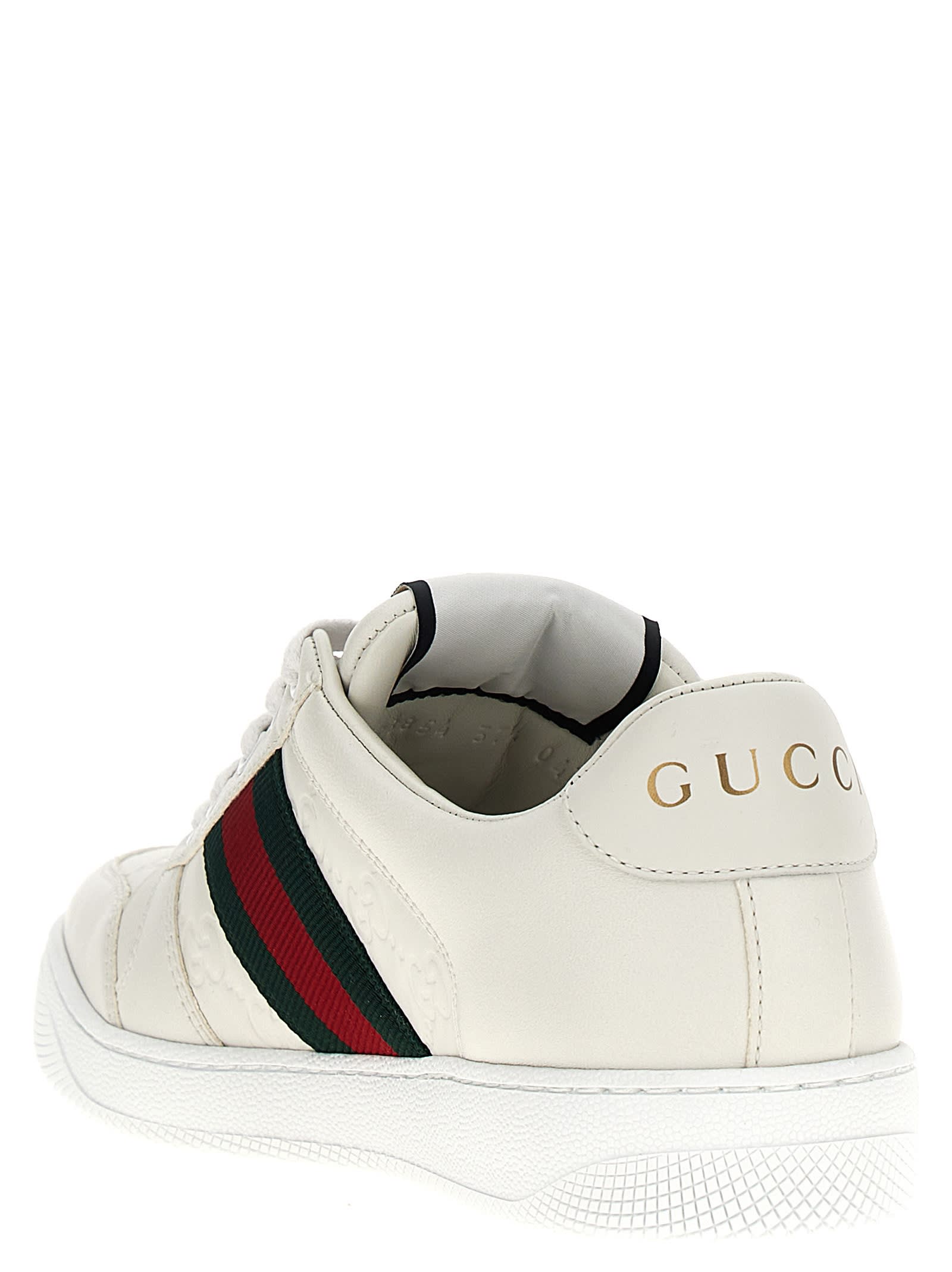 Shop Gucci Screener Sneakers In White