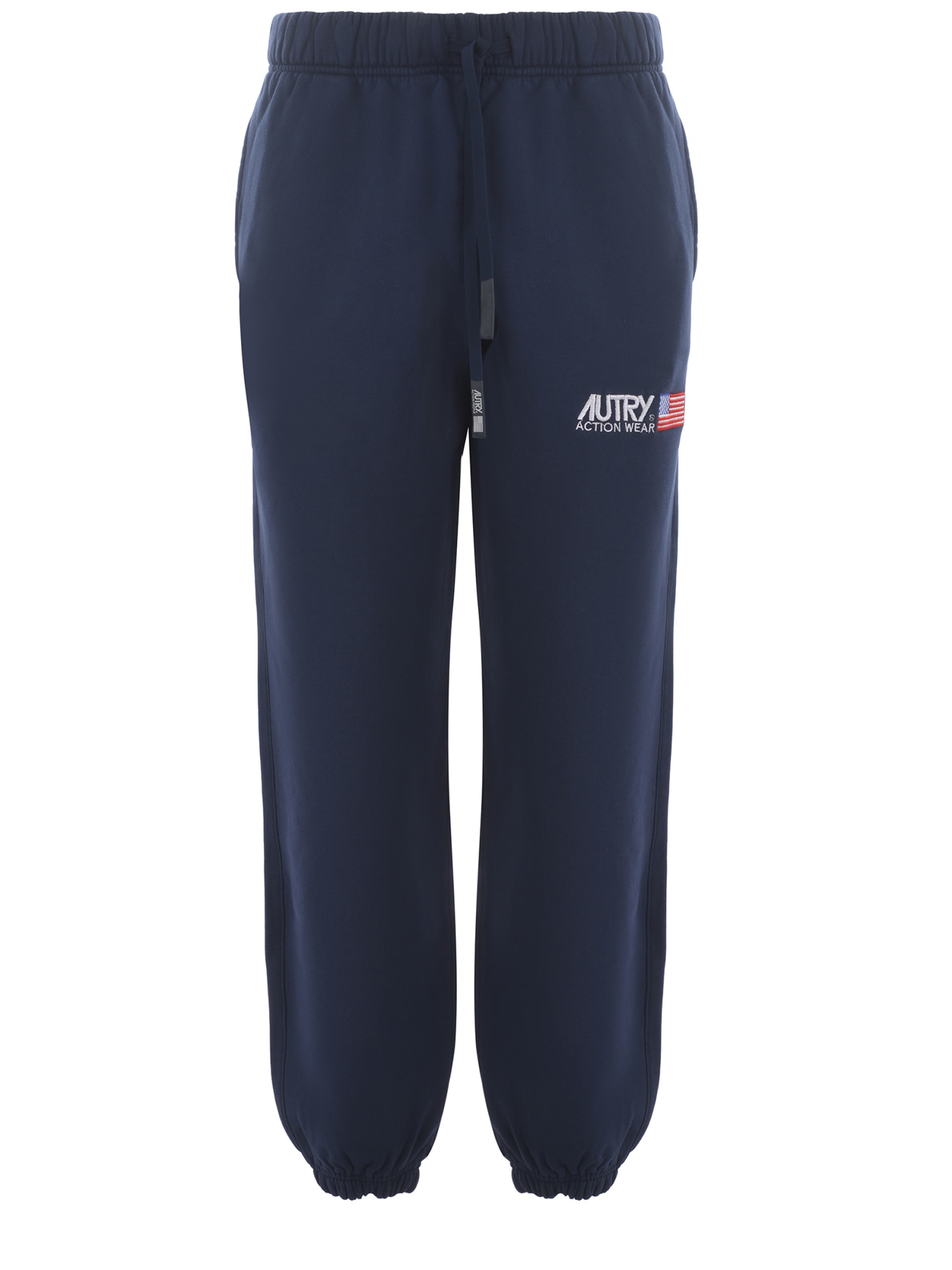 Shop Autry Trousers  In Cotton In Blu