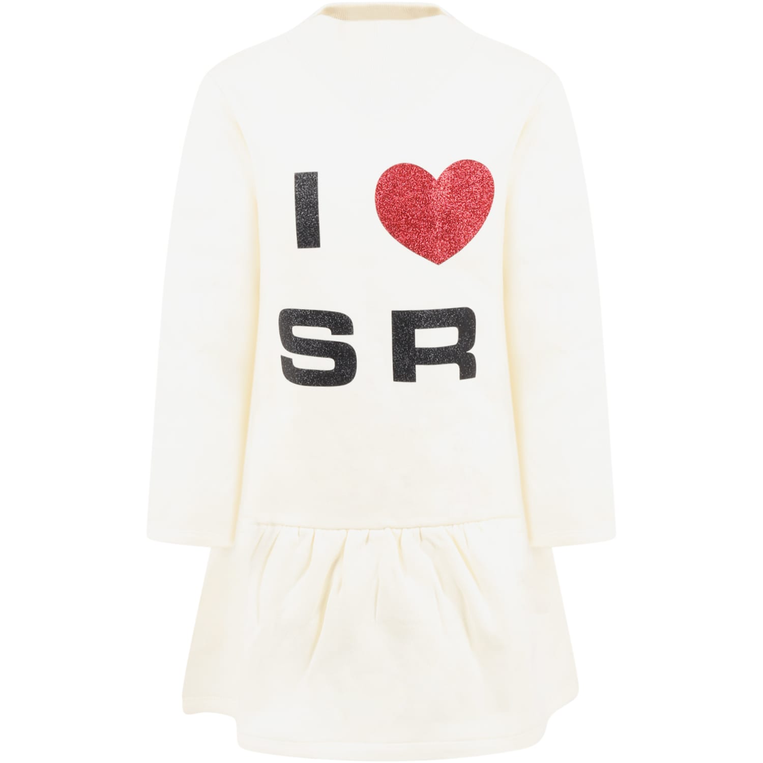 Rykiel Enfant Ivory Dress For Girl With Logo
