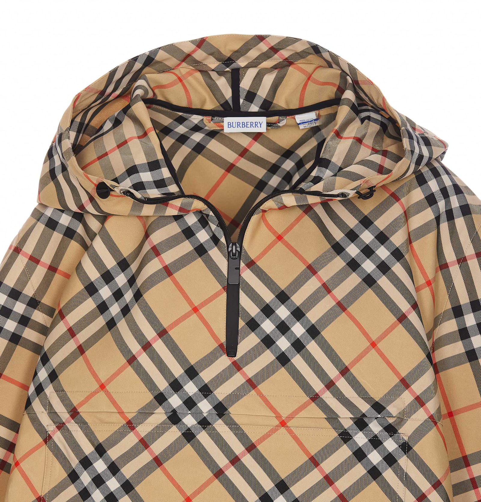 Burberry Check Cady Cape In Sandipcheck