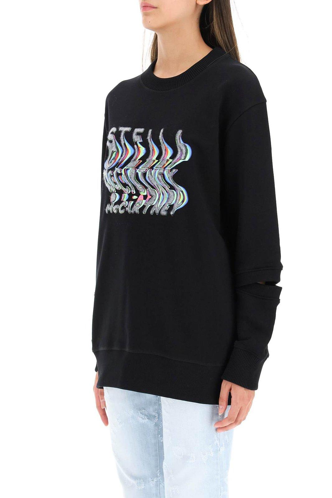 Shop Stella Mccartney Logo Detailed Oversized Sweatshirt In Black