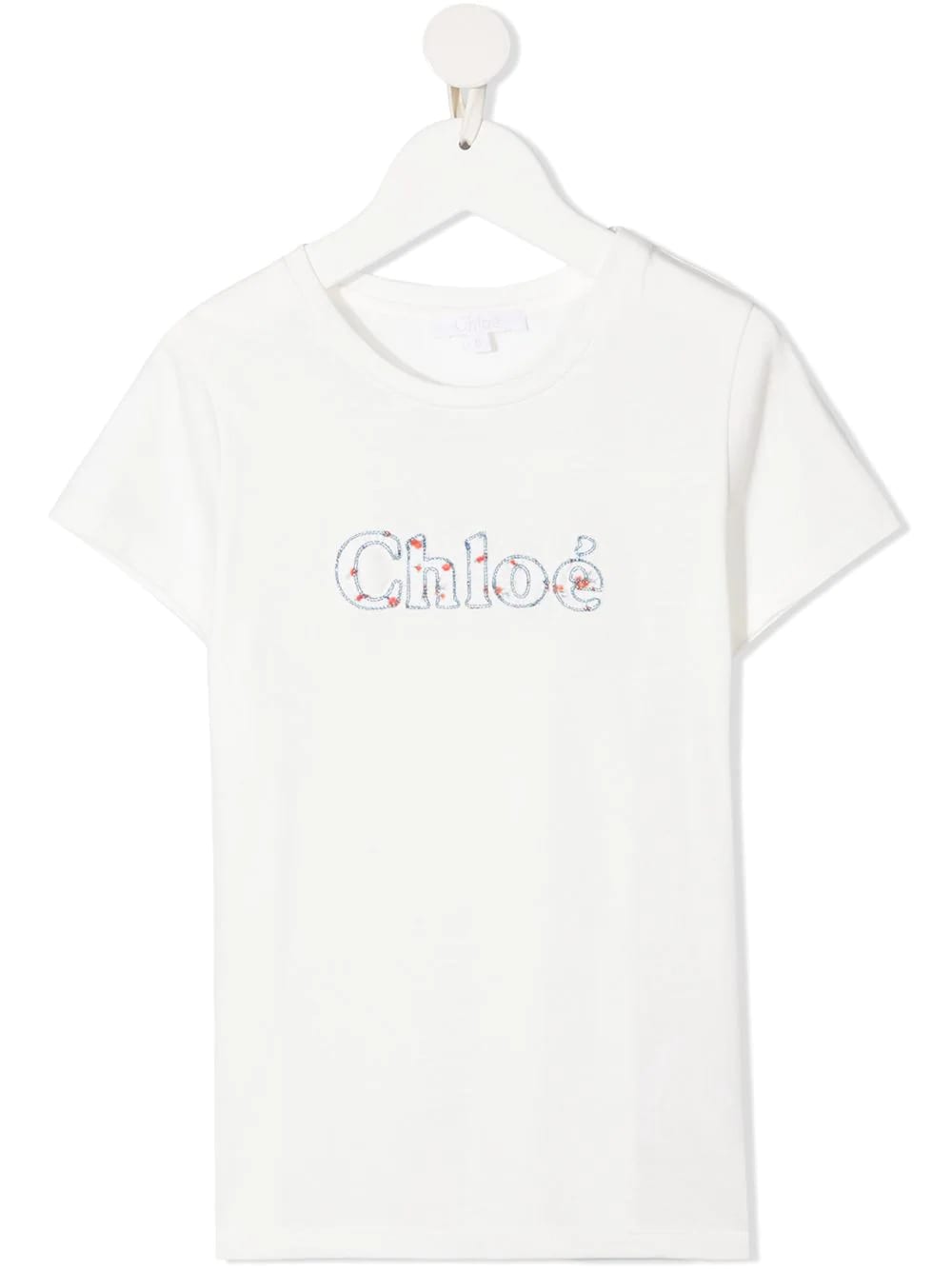 Chloé Kid White T-shirt With Chloe Embroidery