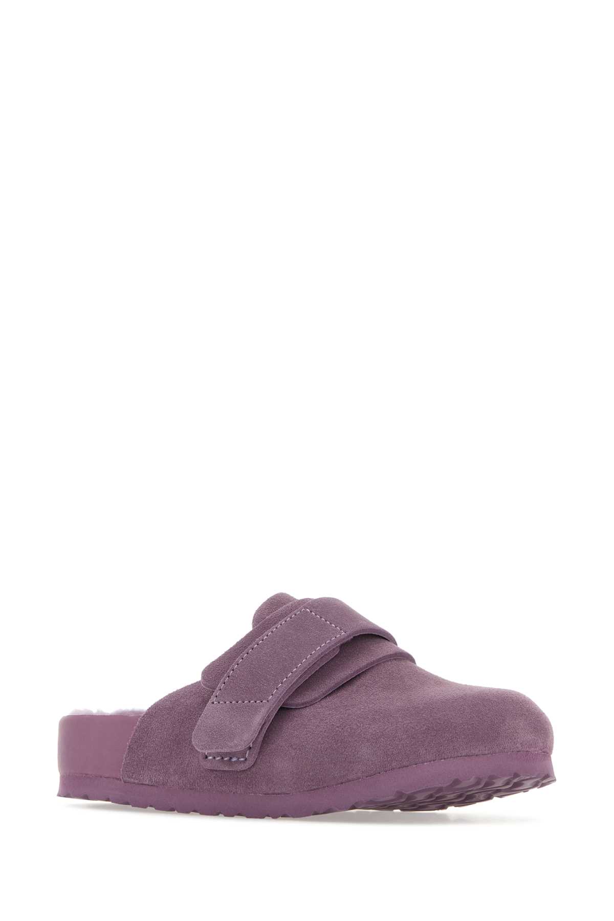 Shop Birkenstock Purple Suede  X Tekla Nagoya Slippers In Mauve