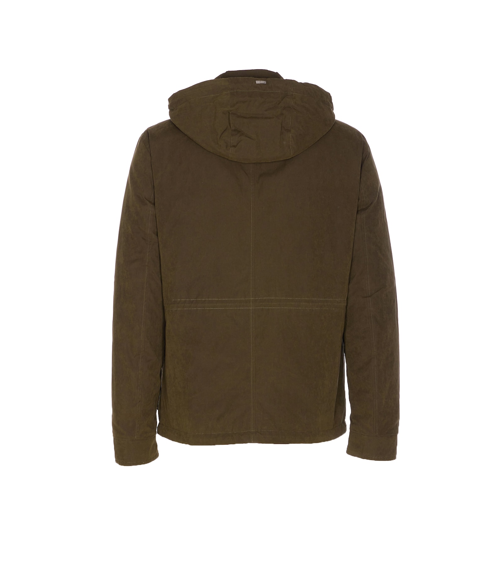 Herno Long Sleeve Hooded Padded Parka Jacket In Brown