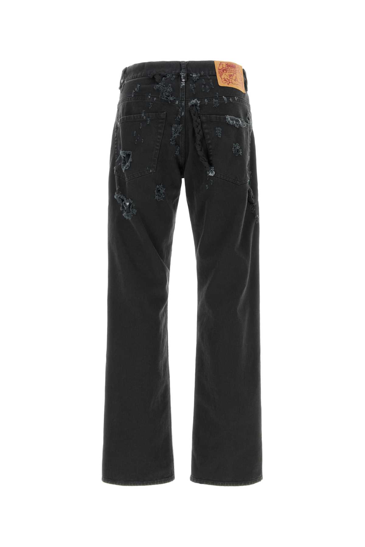 Magliano Braided Back Distressed Denim In Charcoal