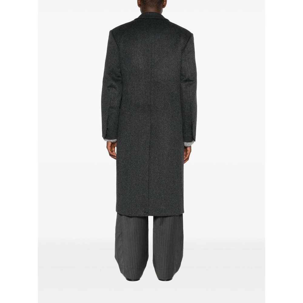 Tonywack Wool-blend Buttoned Coat In Black