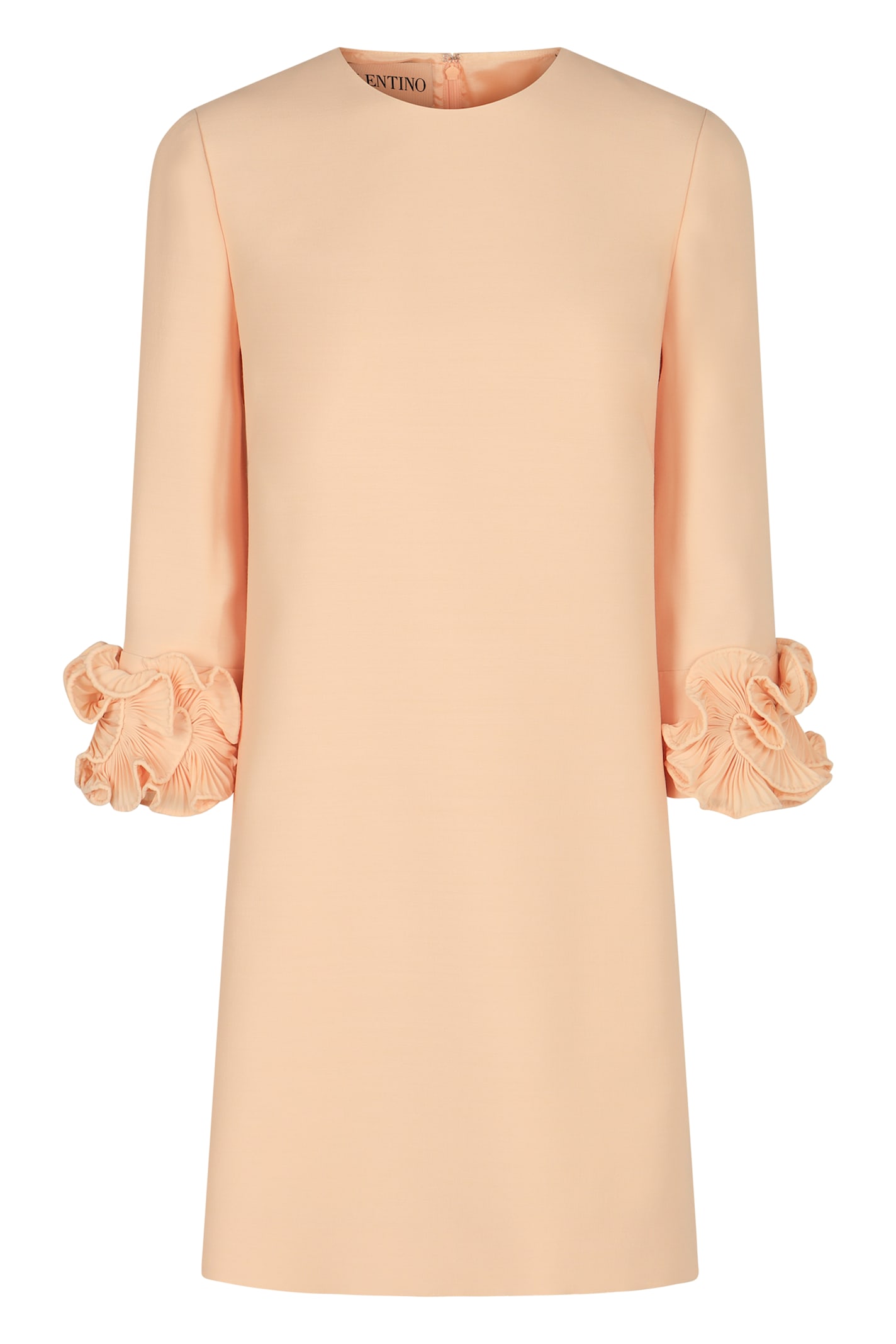 Valentino Wool And Silk Short Dress In Neutral