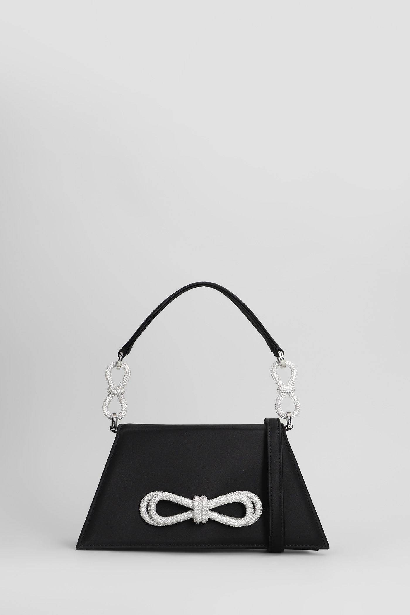Mach & Mach Samantha Shoulder Bag In Black Silk In Black