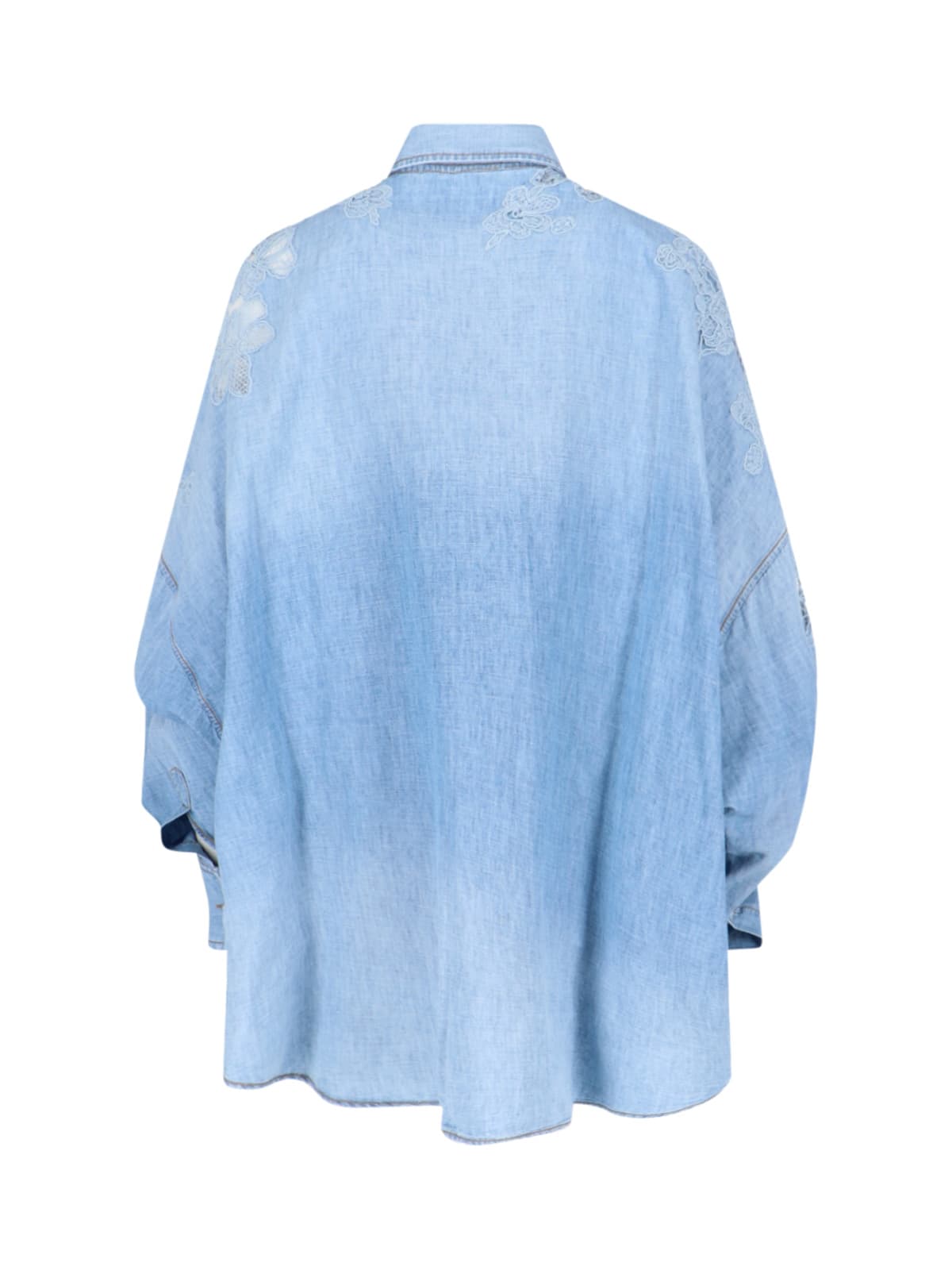 Shop Ermanno Scervino Denim Shirt In Light Blue