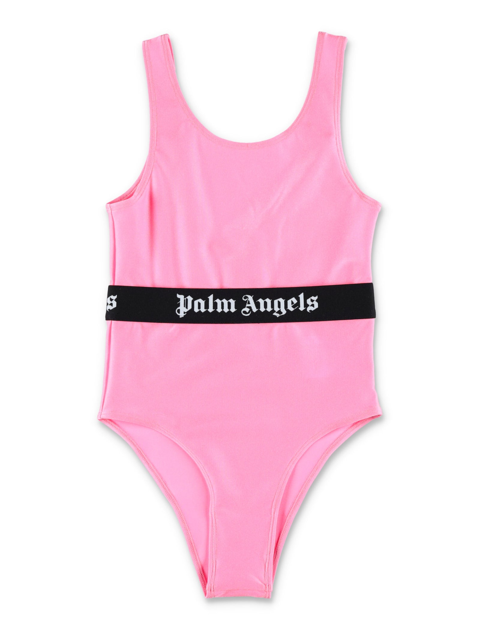 Shop Palm Angels Logo Band Swimsuit In Pink