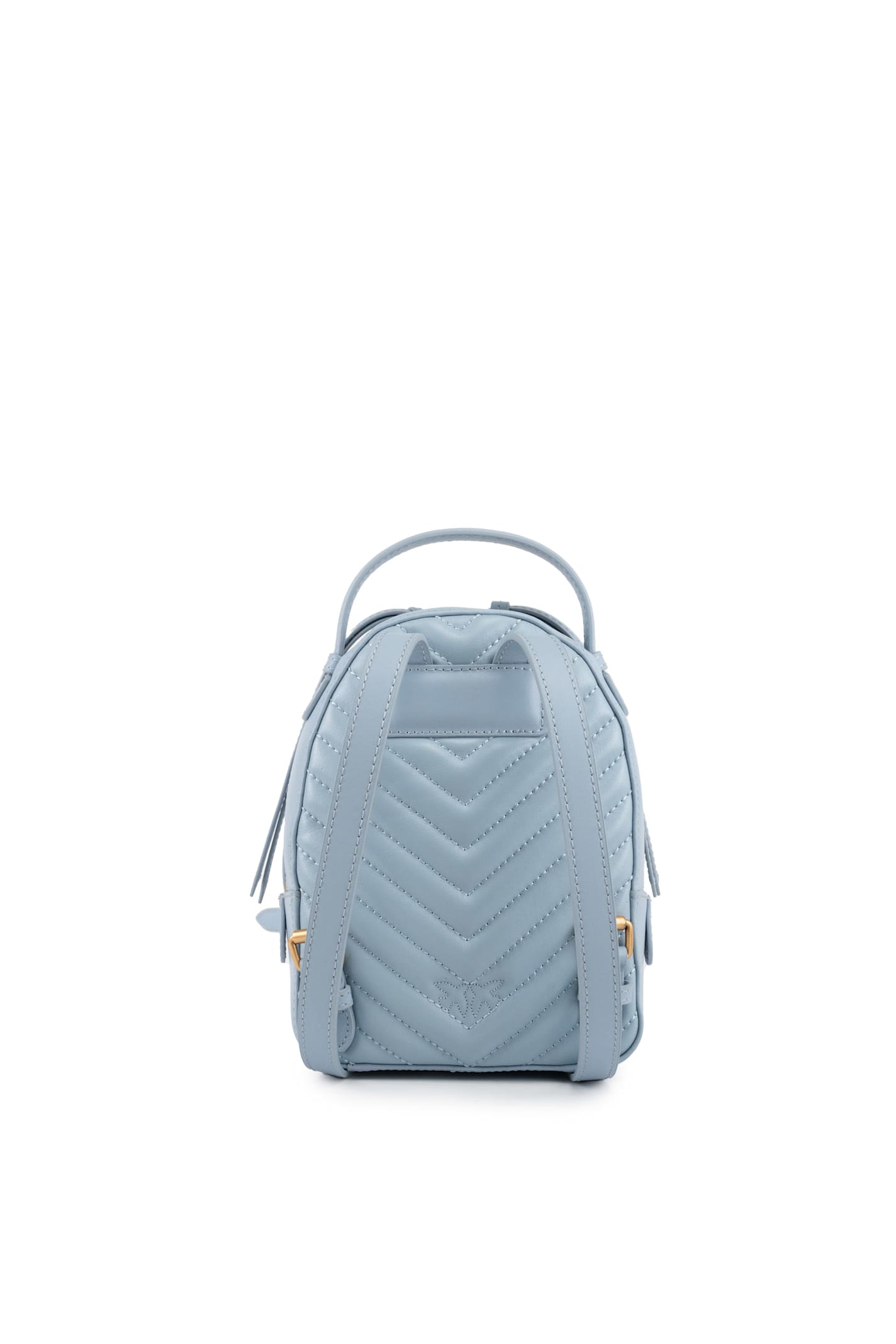 Shop Pinko Love Bag Mini Backpack In Matelasse Leather In Celeste