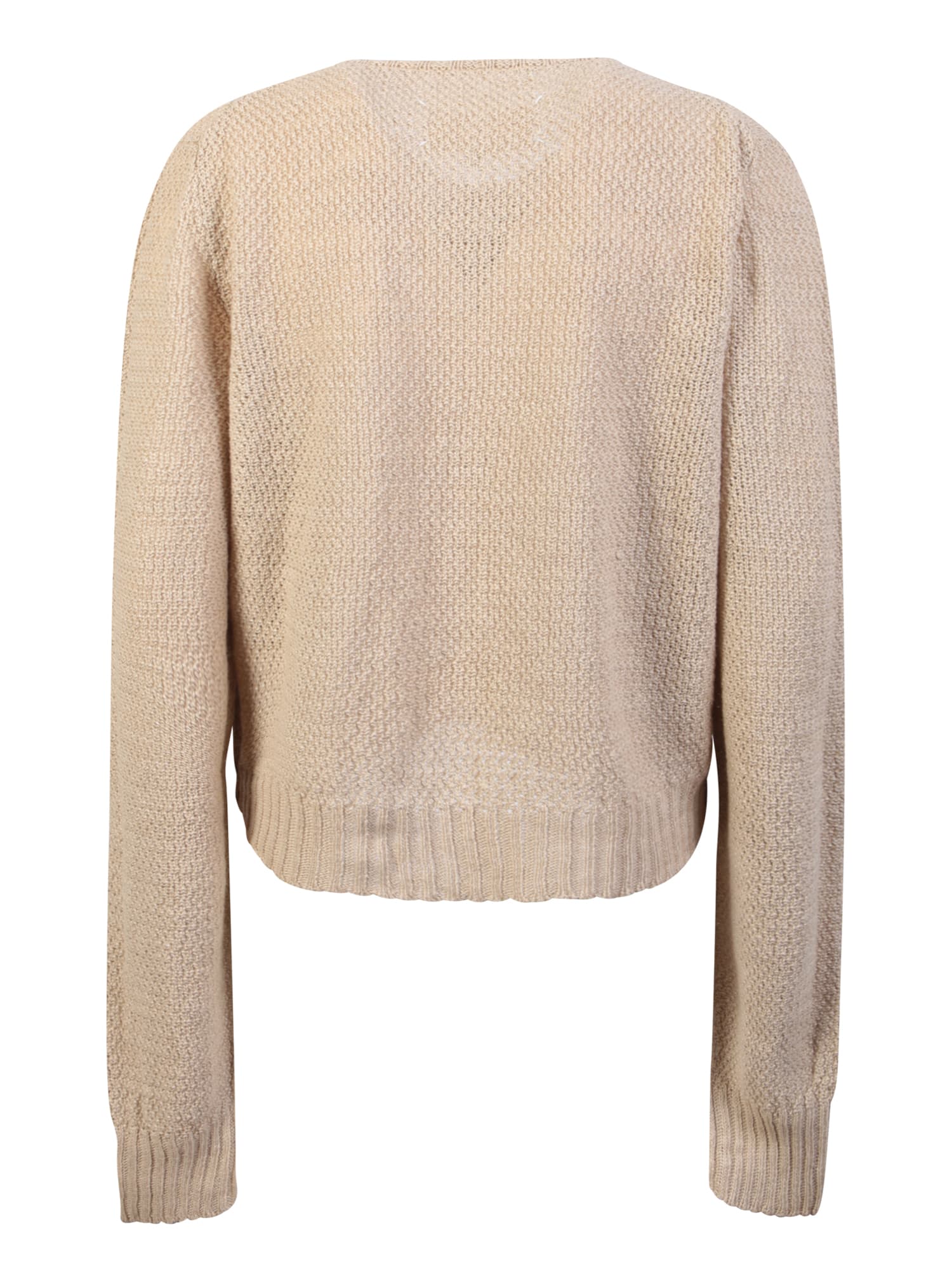 Shop Maison Margiela Pockets Cardigan In Beige