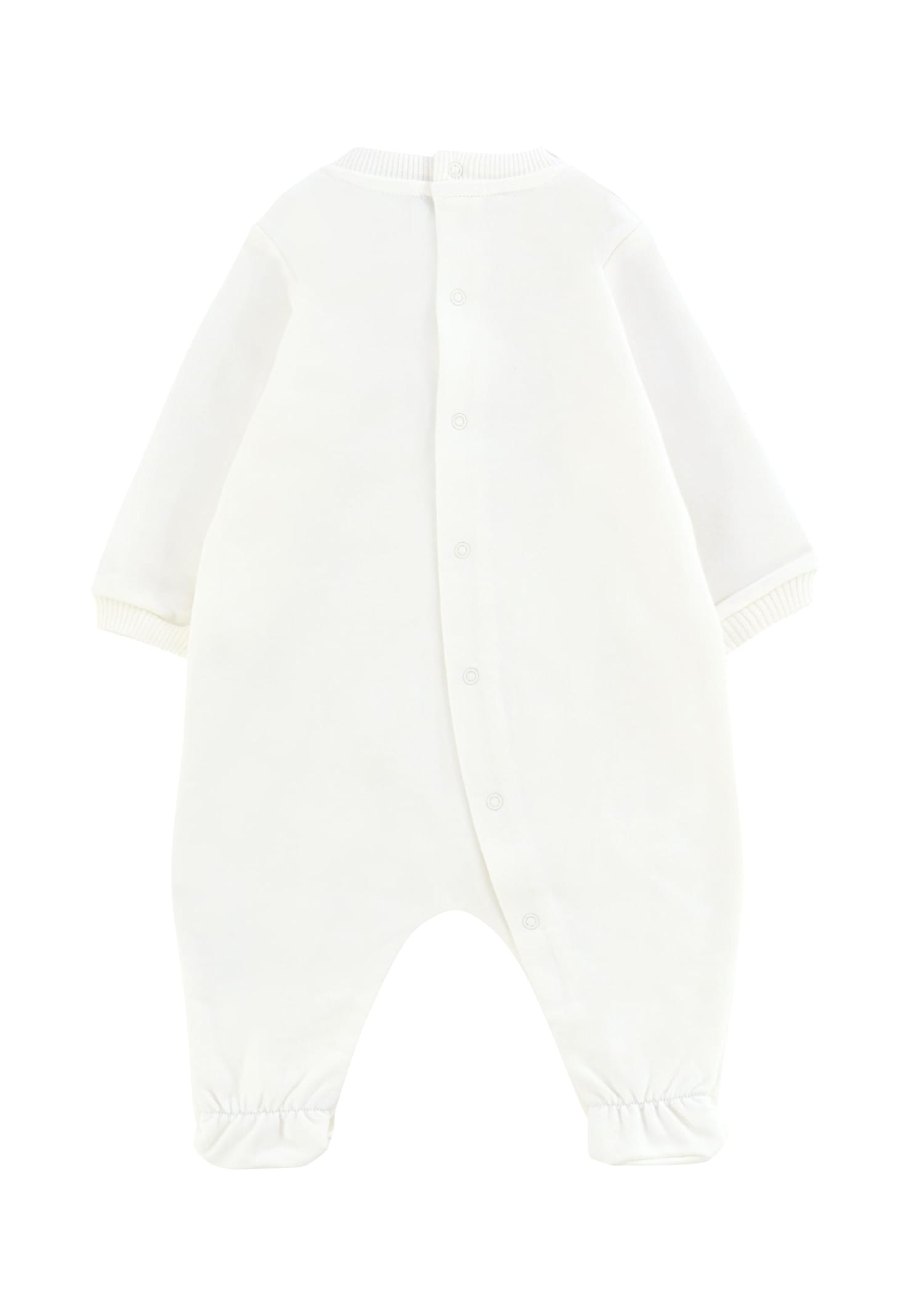 Moschino Ivory Babygrow For Babykids With Teddy Bear In White