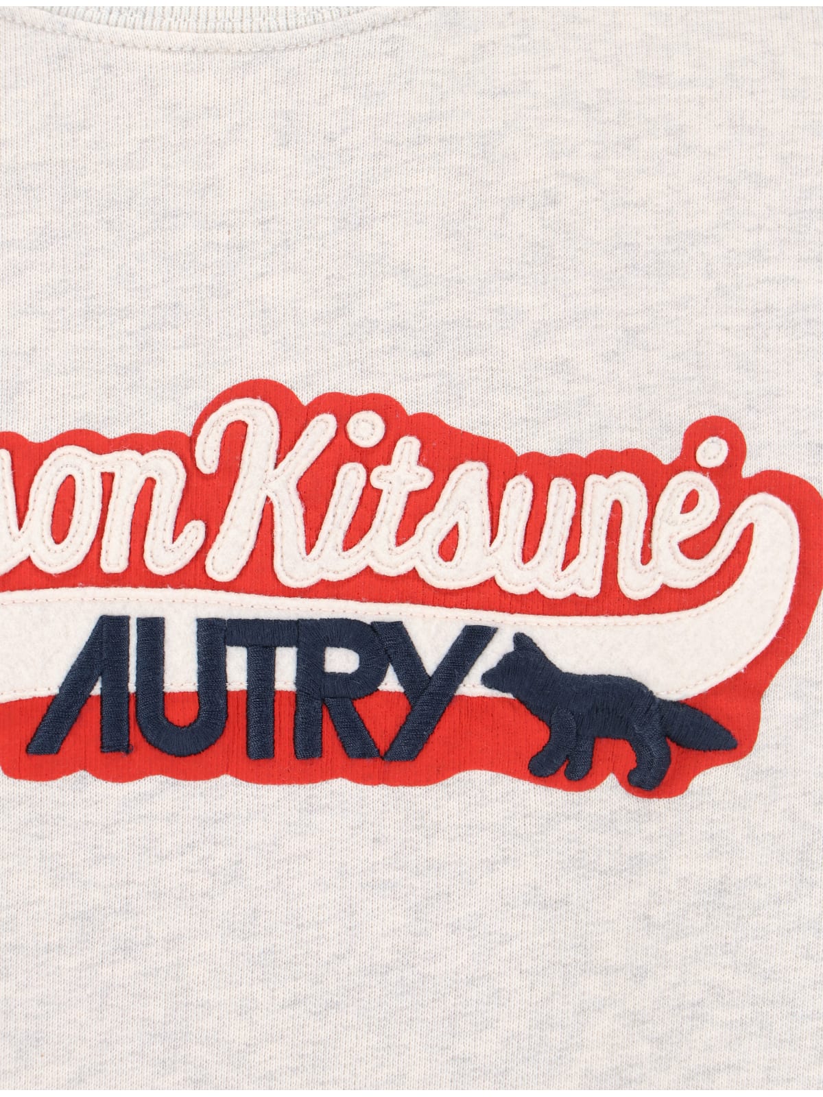 Autry Light Grey Cotton Sweatshirt With Embroidered Logo In Neutral