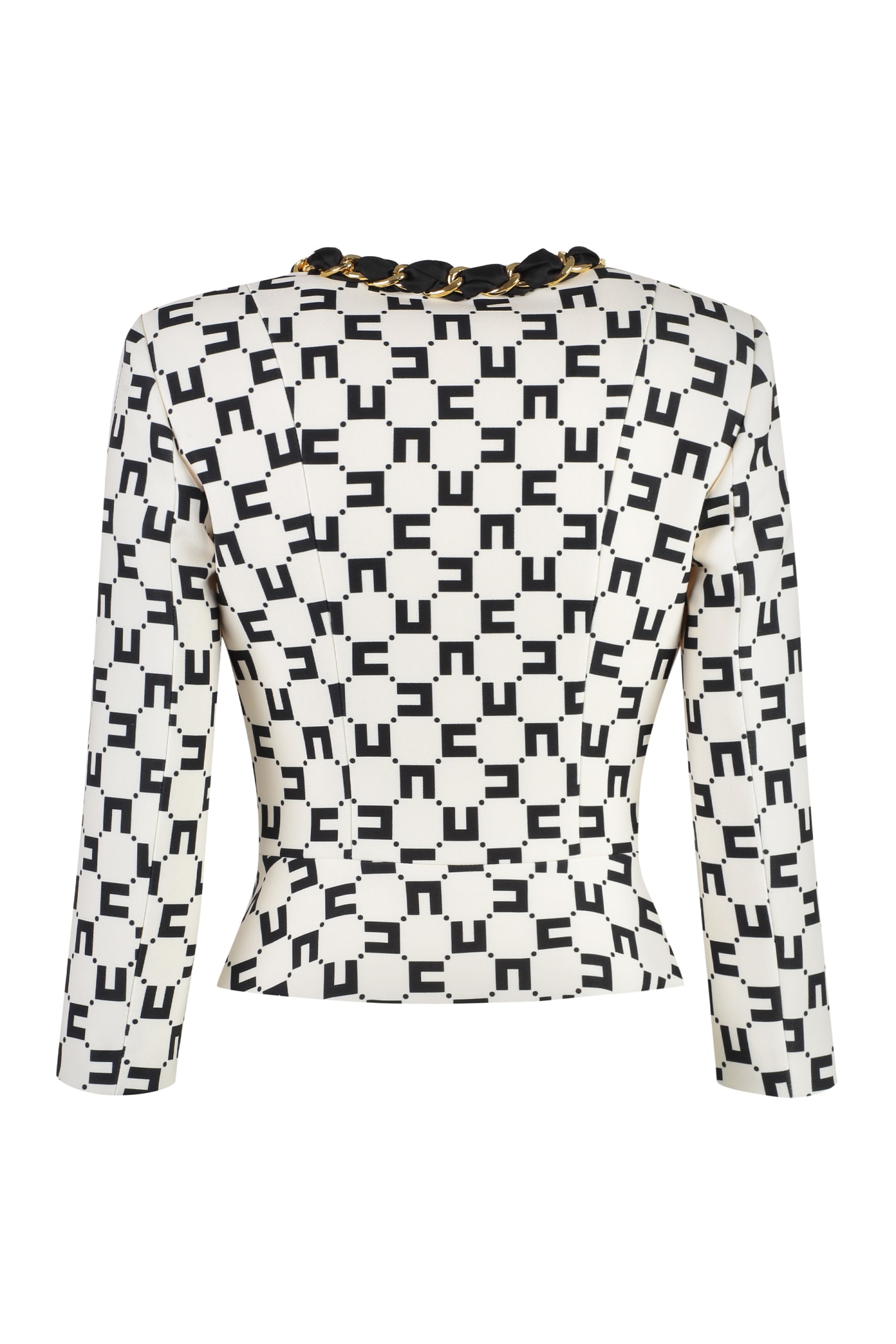 Shop Elisabetta Franchi Crêpe De Chine Jacket In Yellow Cream