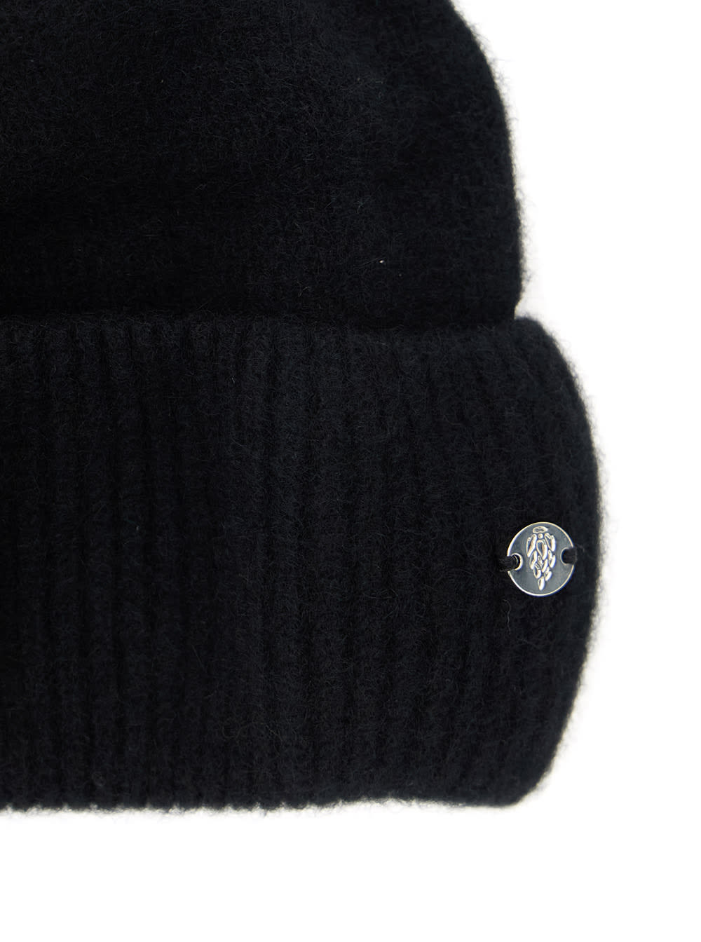 Helen Kaminski Vivian Black Beanie With Logo Plaque Detail On The Front In Cashmere Woman In Black