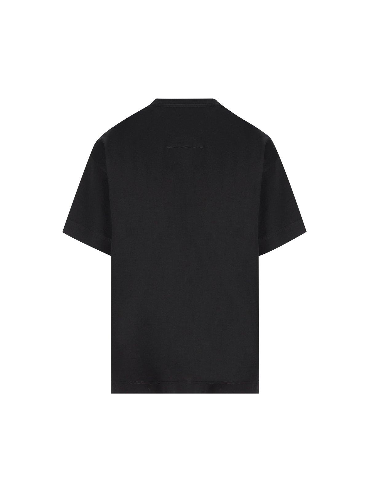 Shop Givenchy Logo Detailed Crewneck T-shirt In Black