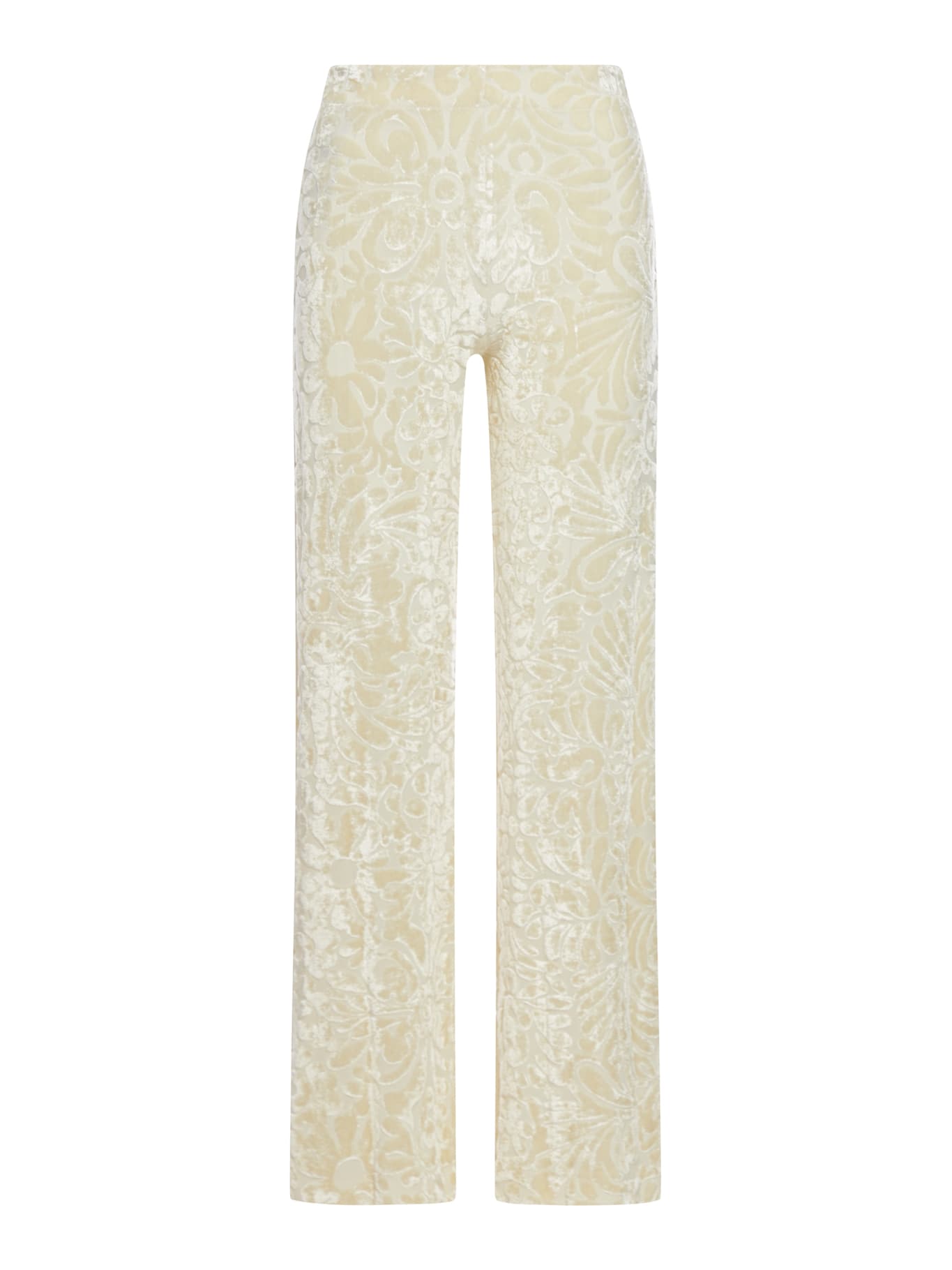 Jil Sander Fluid Straight Long Trousers With Side Zip Opening In Natural