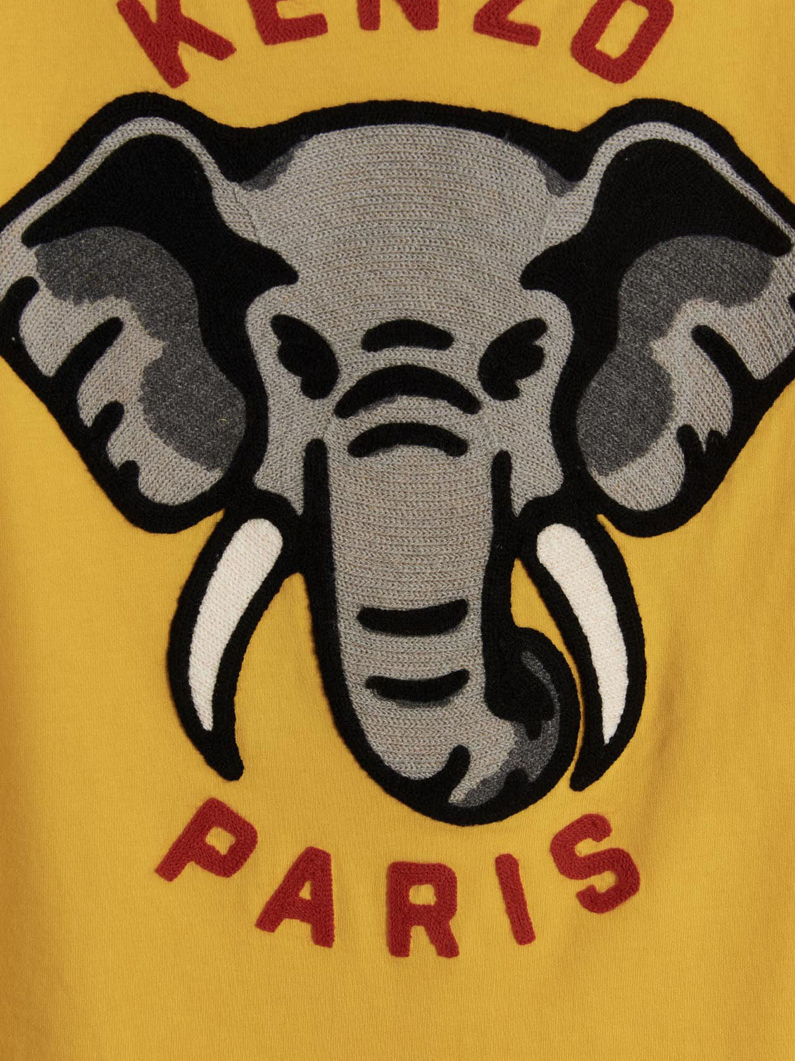 Shop Kenzo Oversize T-shirt With Elephant And Logo On The Chest In Yellow