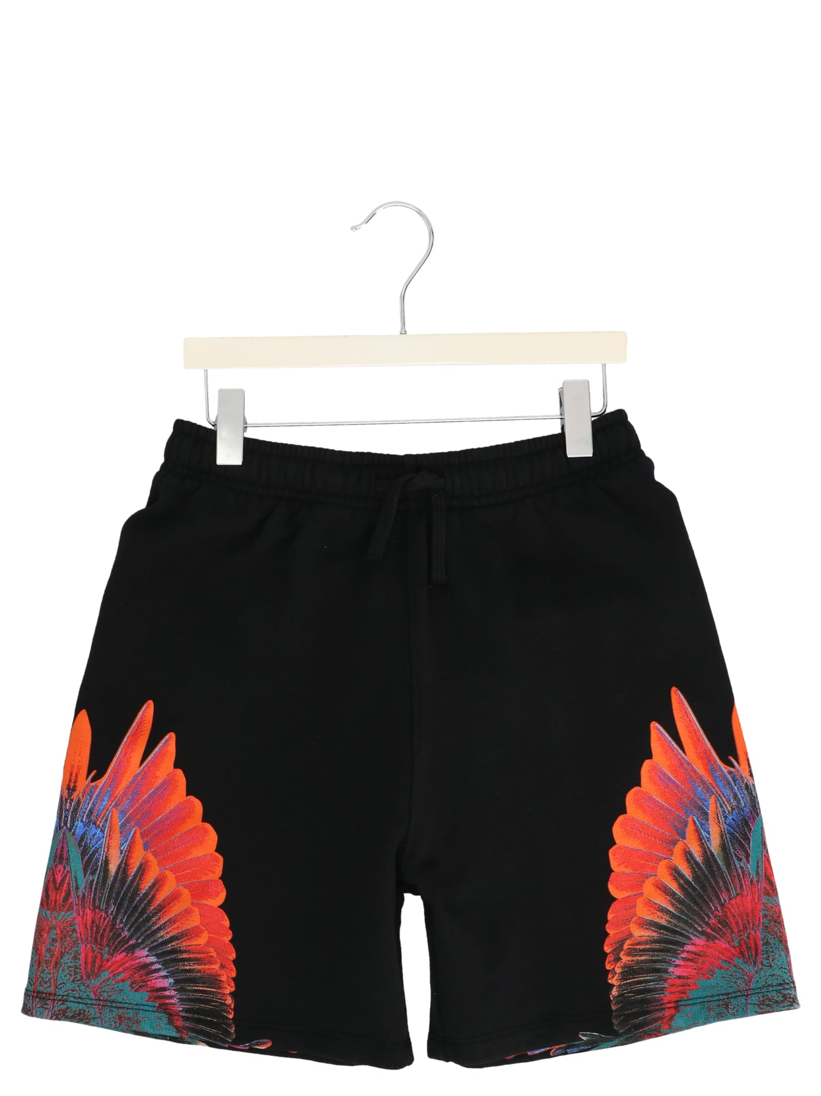Marcelo Burlon County Of Milan Wings Printed Nylon Swim Shorts In Black