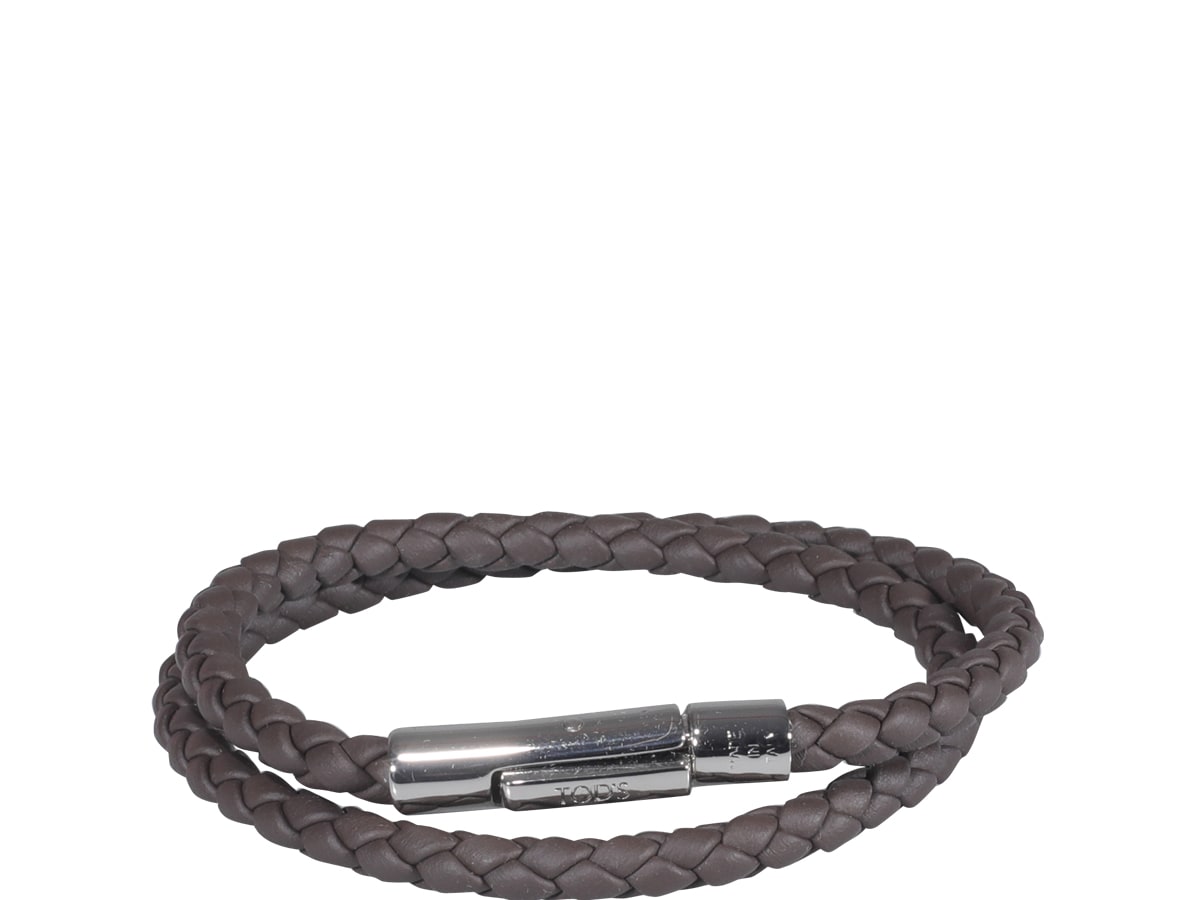 Shop Tod's Mycolors Leather Bracelet In Brown