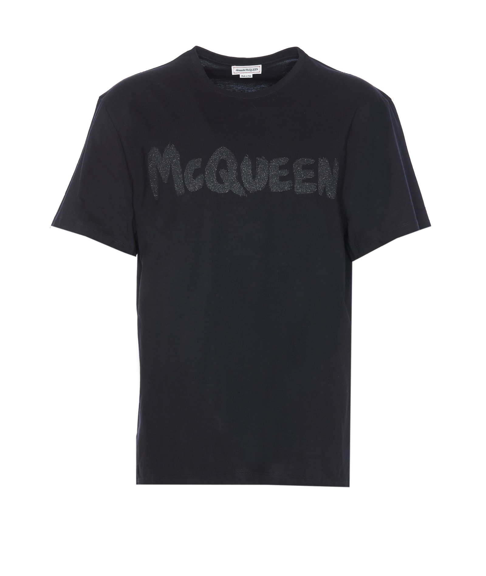 Shop Alexander Mcqueen Mcqueen Graffiti T-shirt In Black