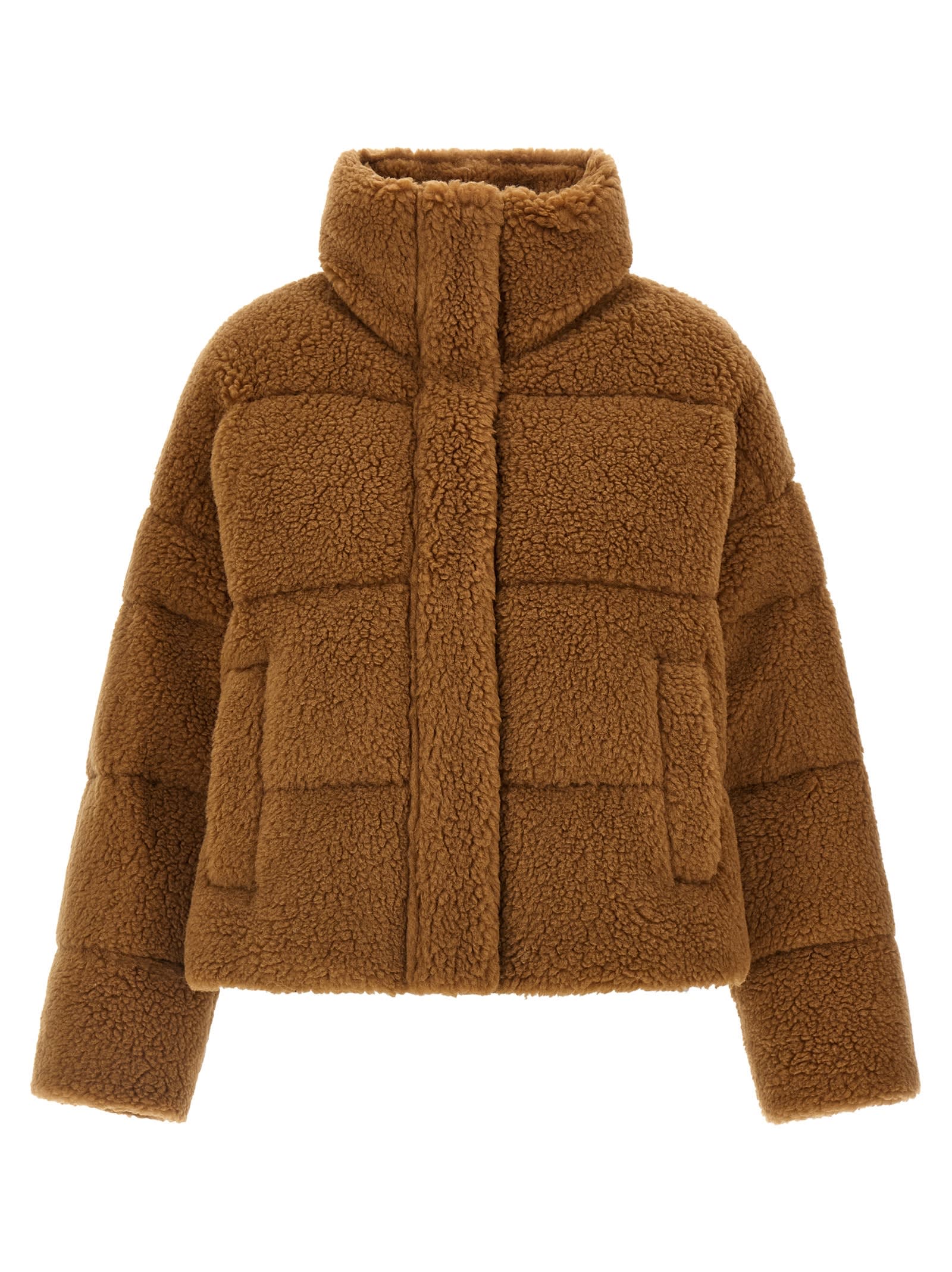 Weekend Max Mara Alfredo Down Jacket In Brown