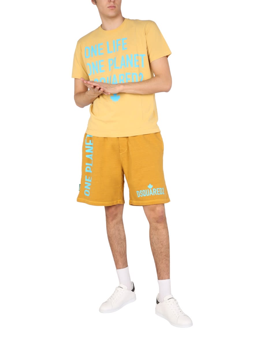 Shop Dsquared2 One Life One Planet T-shirt In Yellow