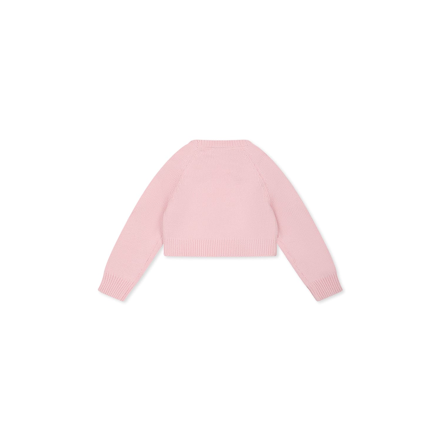 Monnalisa Pink Sweater For Baby Girl With Roses In Pink
