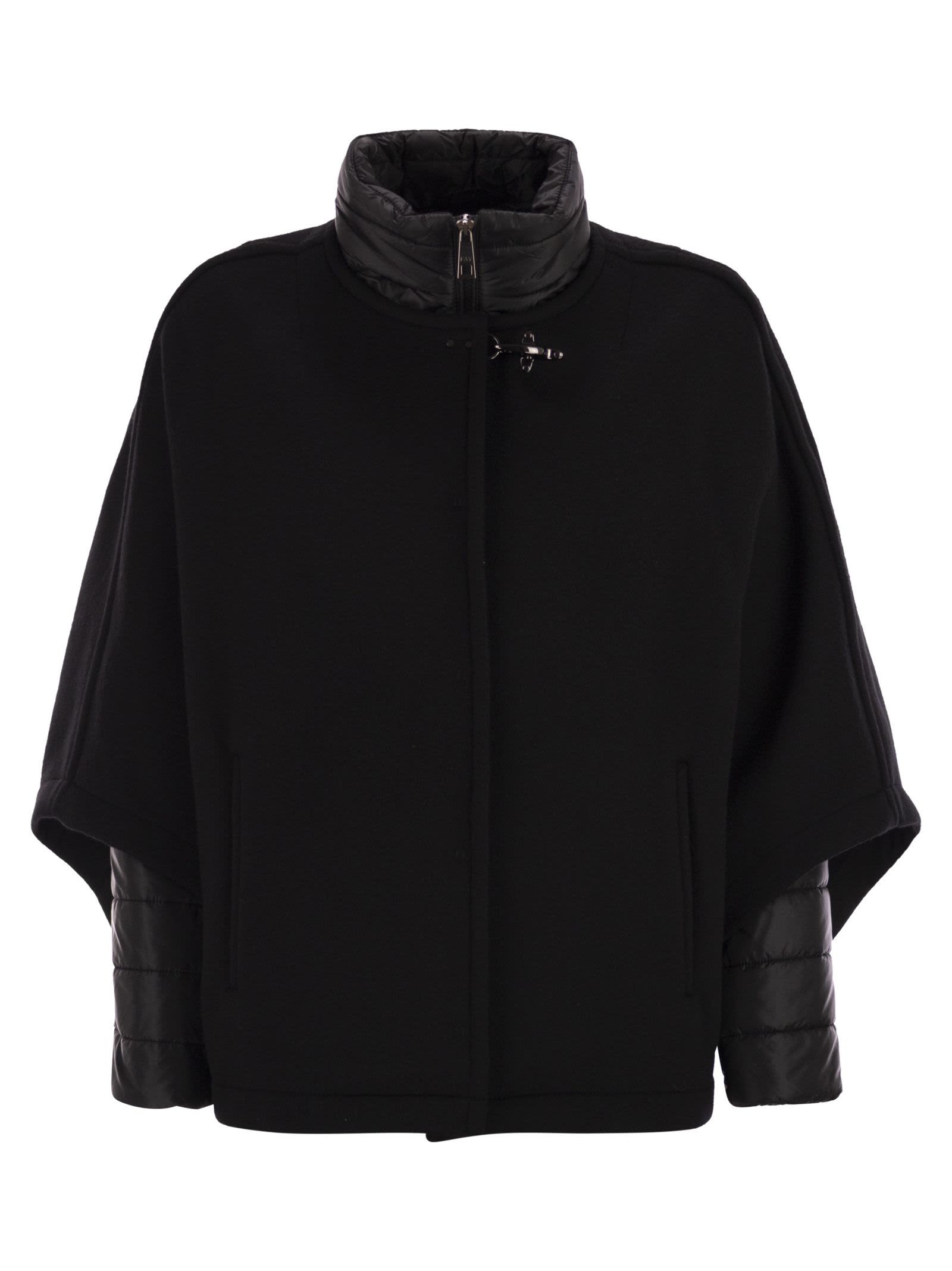 Fay 3-in-1 Double-sided Wool And Cashmere Cape In Black