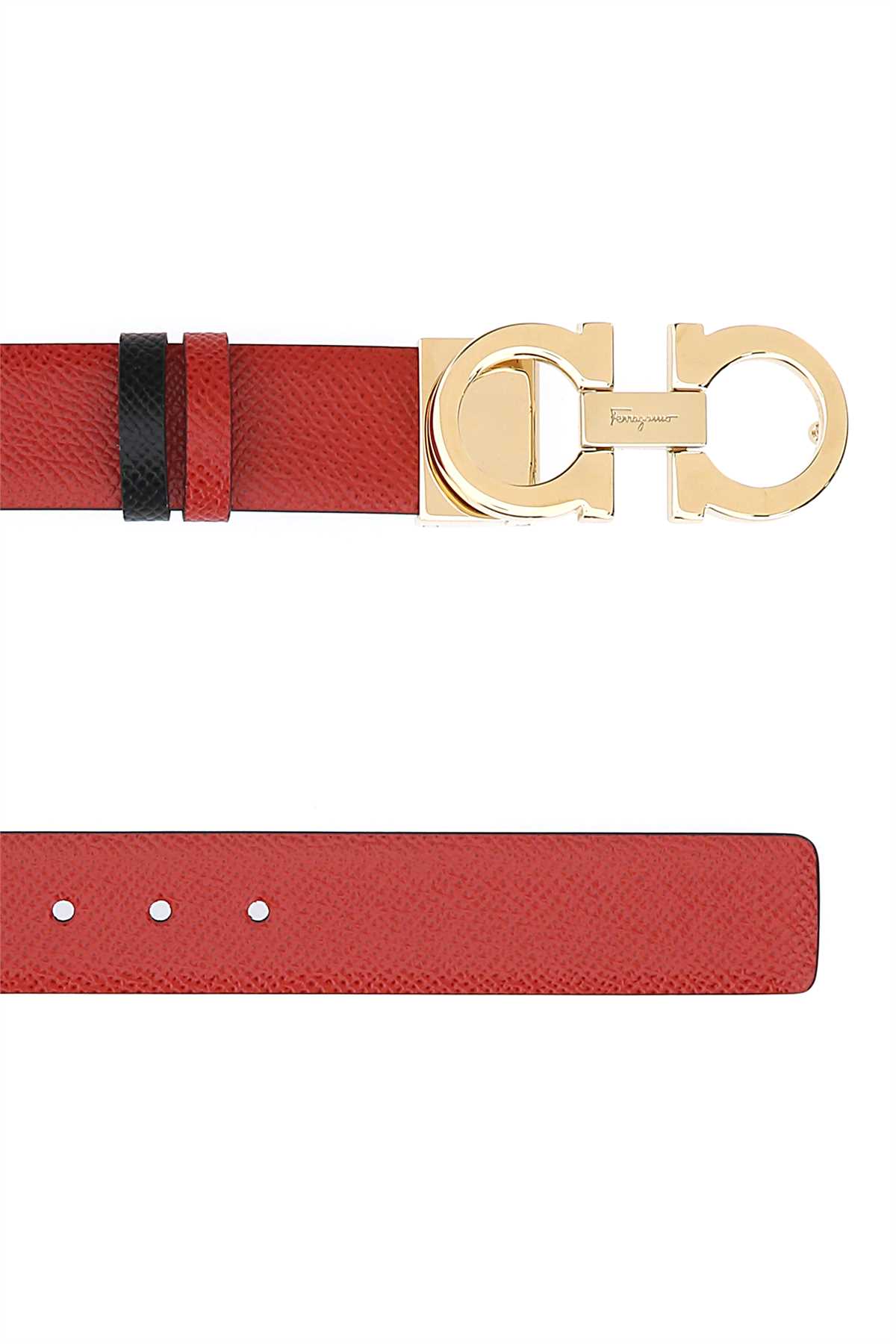 Ferragamo Red Leather Reversible Belt In Lipstick