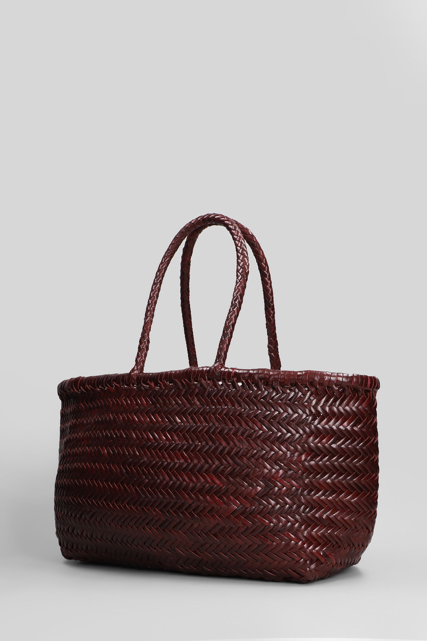 Dragon Diffusion Bamboo Triple Jump Tote In Bordeaux Leather In Burgundy