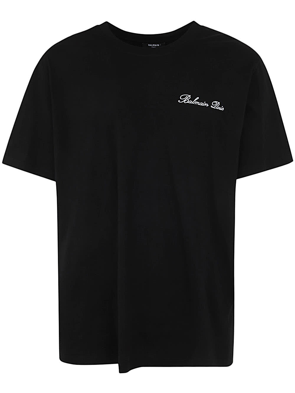 Shop Balmain Signature Embroidery T-shirt Bulky Fit In Eab Noir Blanc