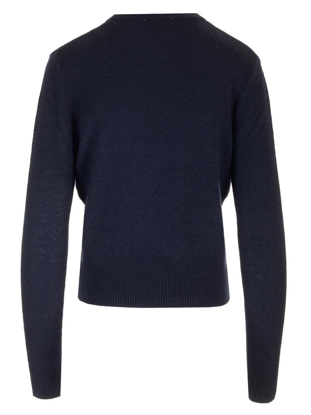 Shop Forte Forte Cashmere Wool Gauze Sweater In Blue