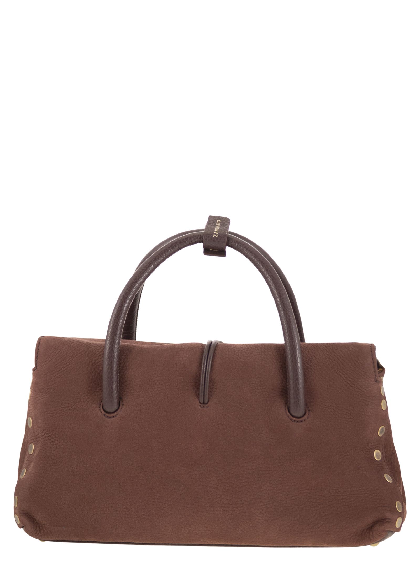 Zanellato Dotta Centauro Small Grained Leather Handbag In Brown