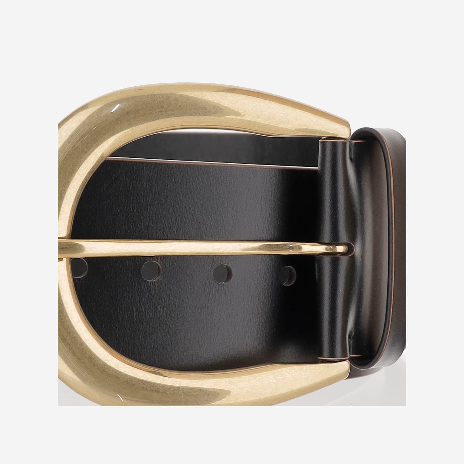 Chloé Anita Belt In Leather And Brass In Black