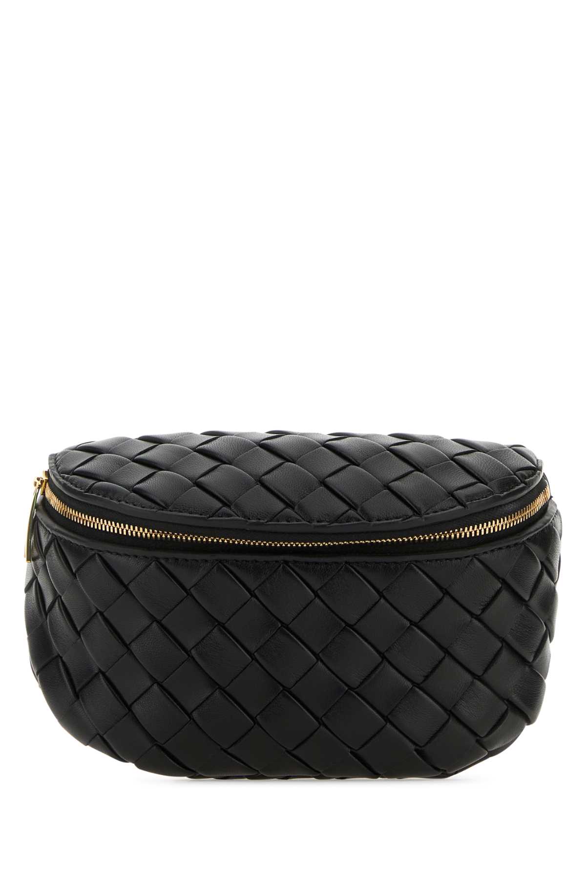 Black Leather Mini Padded Belt Bag
