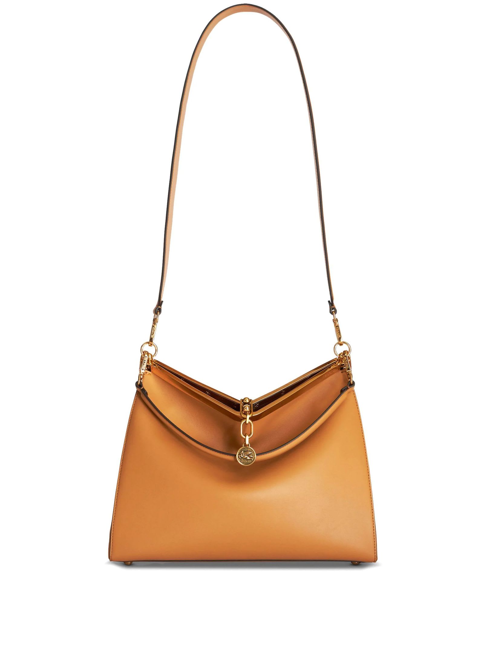 Shop Etro Light Brown Large Vela Shoulder Bag