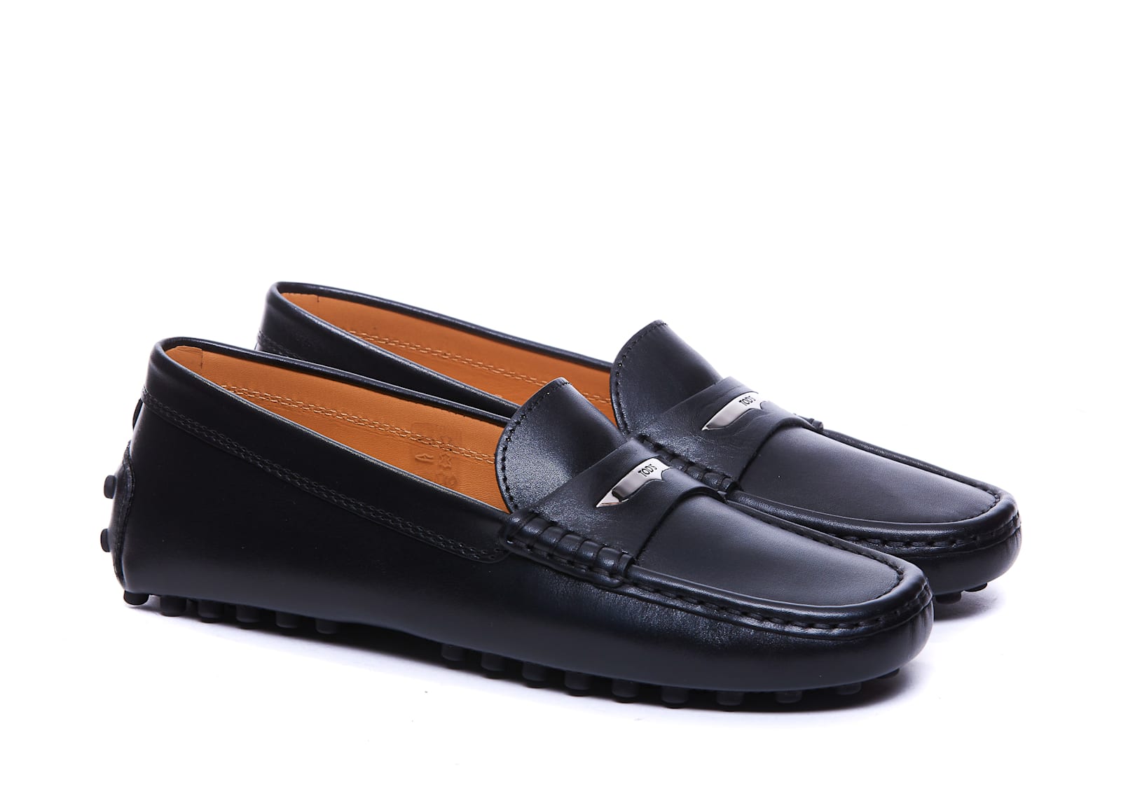 Tod's Gommino Leather Loafers In Black