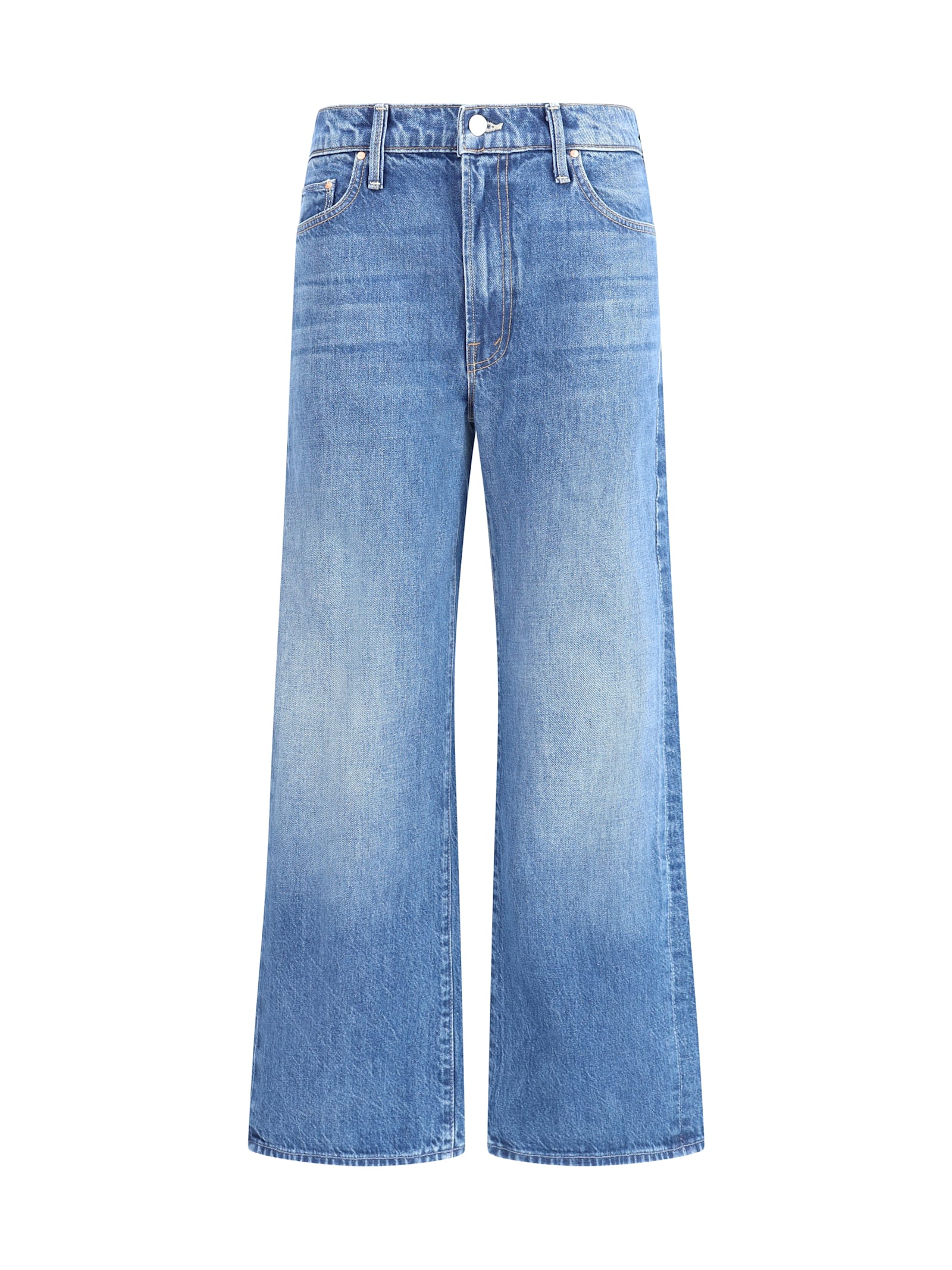 Mother Womens The Bookie Flood Straight-leg Flared Stretch-denim Blend Jeans Sow Surreal In Blue