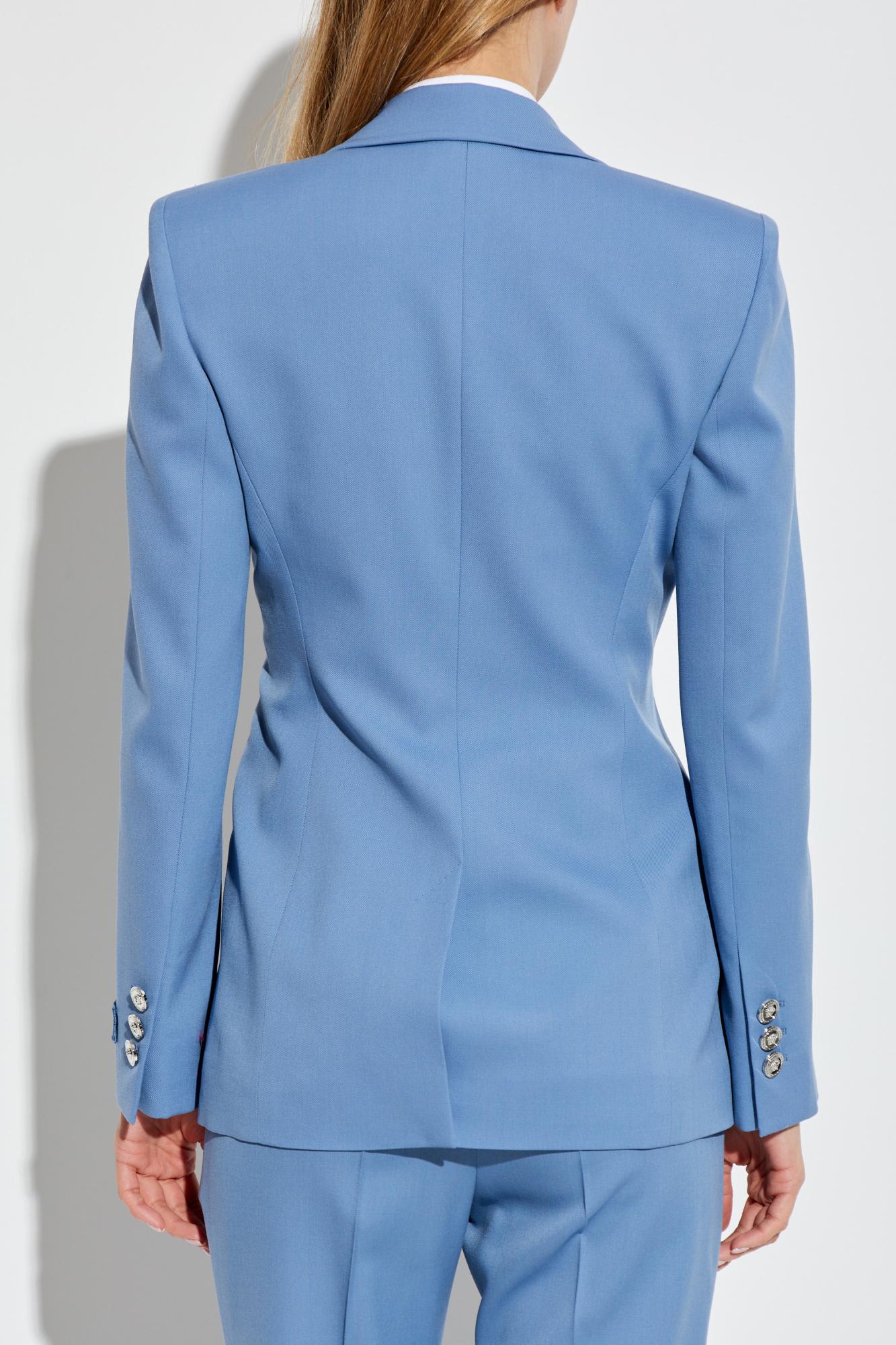 Versace Wool Blazer With Closed Lapels
