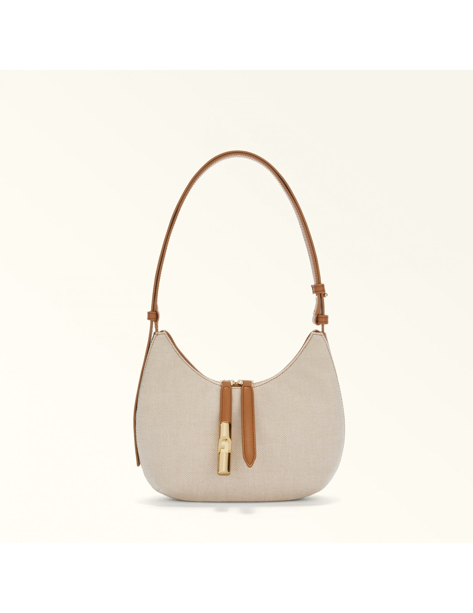 Canvas And Leather Drop S Crossbody Bag Natural Color