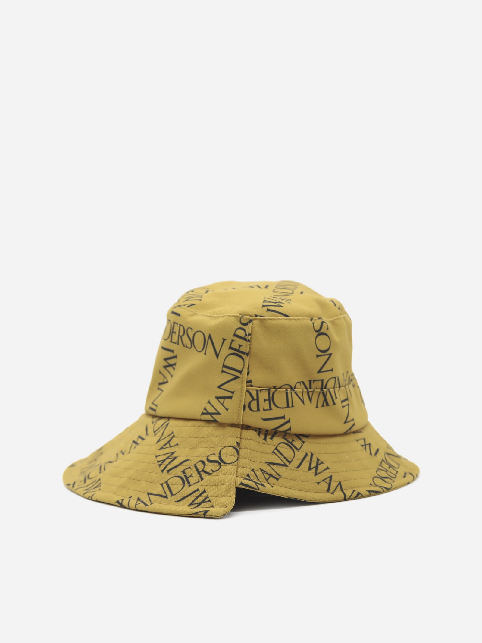 J.W. Anderson Asymmetric Bucket Hat With All-over Contrasting Logo Print