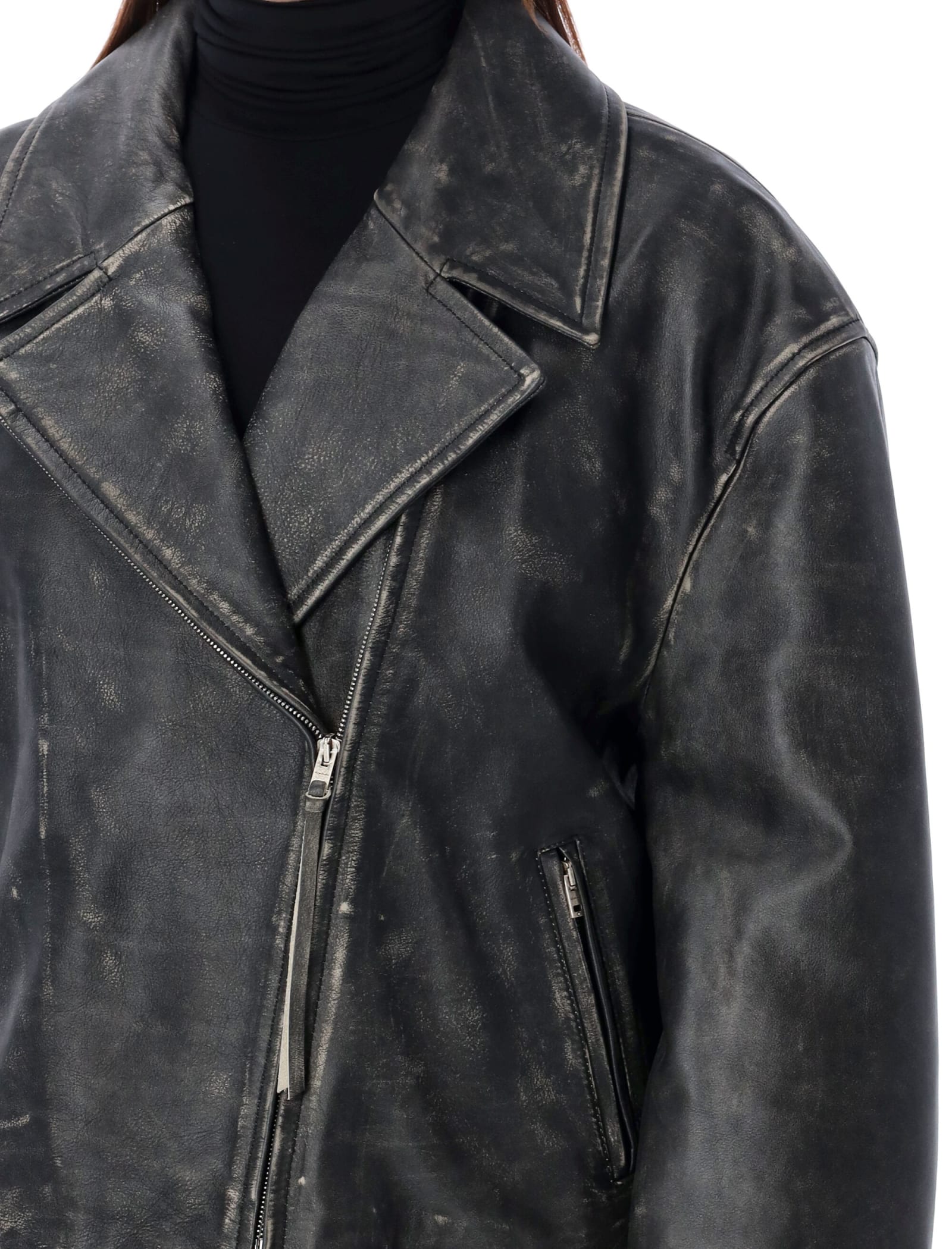 Shop Acne Studios Lilket Biker Jacket In Black