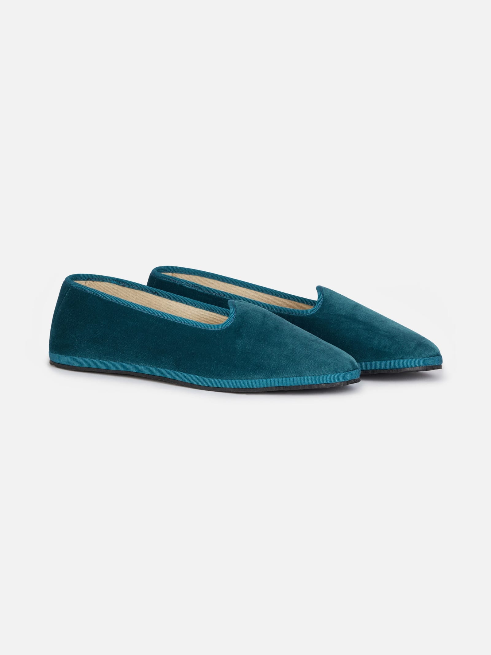 Mc2 Saint Barth Woman Velvet Slipper Loafers My Chalom Special Edition In Blue