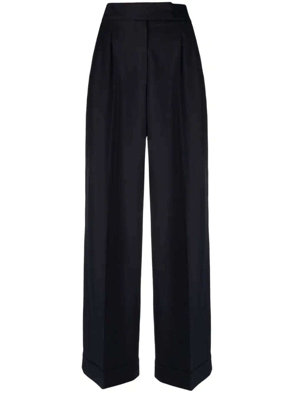 Shop Peserico Stretch Wool Trousers In Basalt Blue