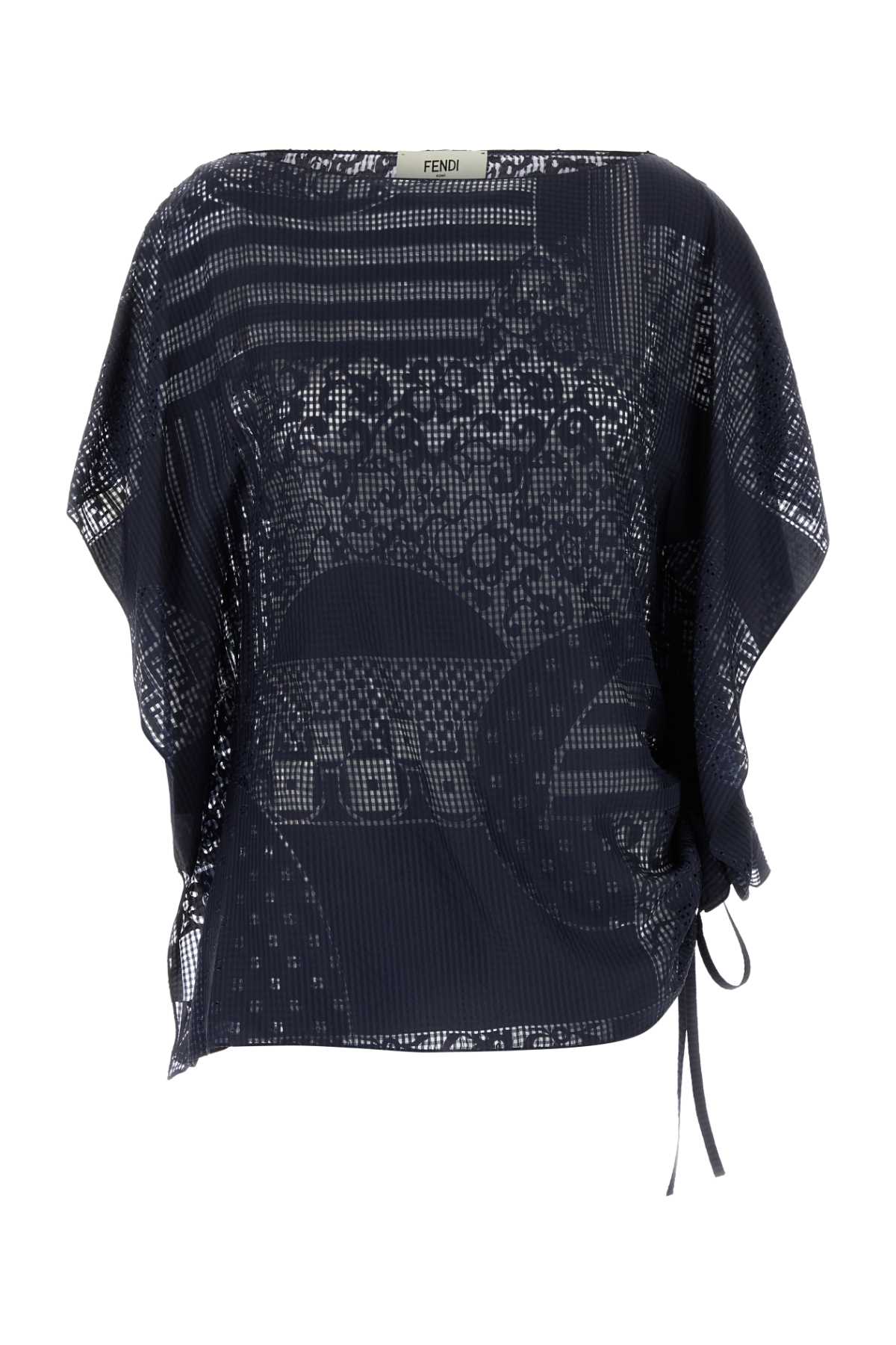 Fendi Navy Blue Viscose Blend Top