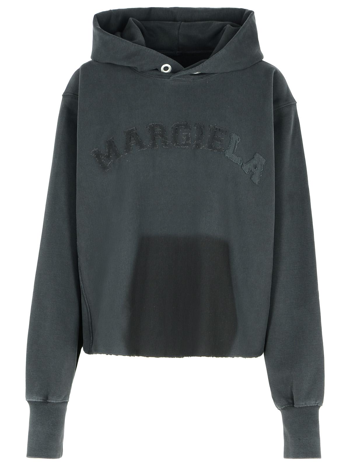 Shop Maison Margiela Black Cotton Sweatshirt