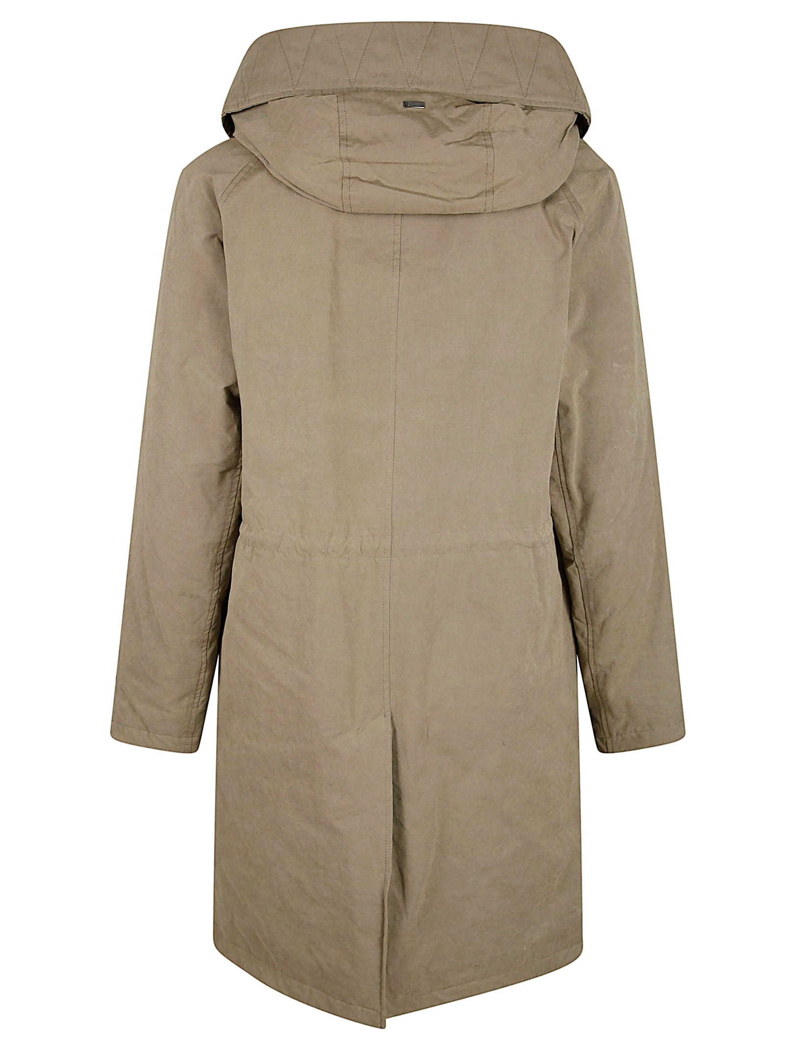 Herno Technical Fabric Long Parka With Removable Hood And Down Padding In Gray