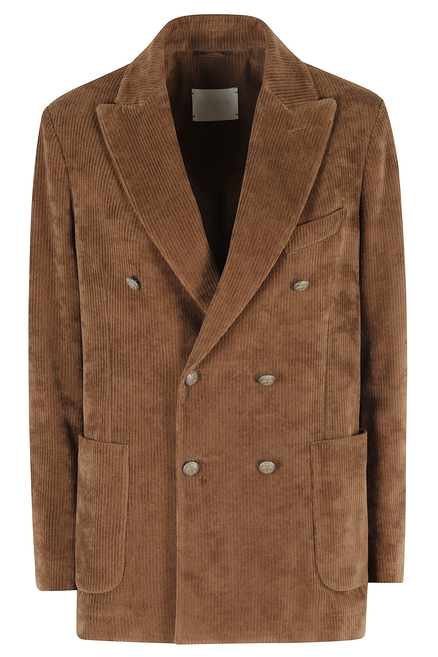 Circolo 1901 Corduroy Double-breasted Blazer In Brown